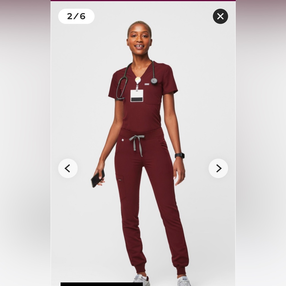 Zamora™ Jogger Burgundy Scrub Pants